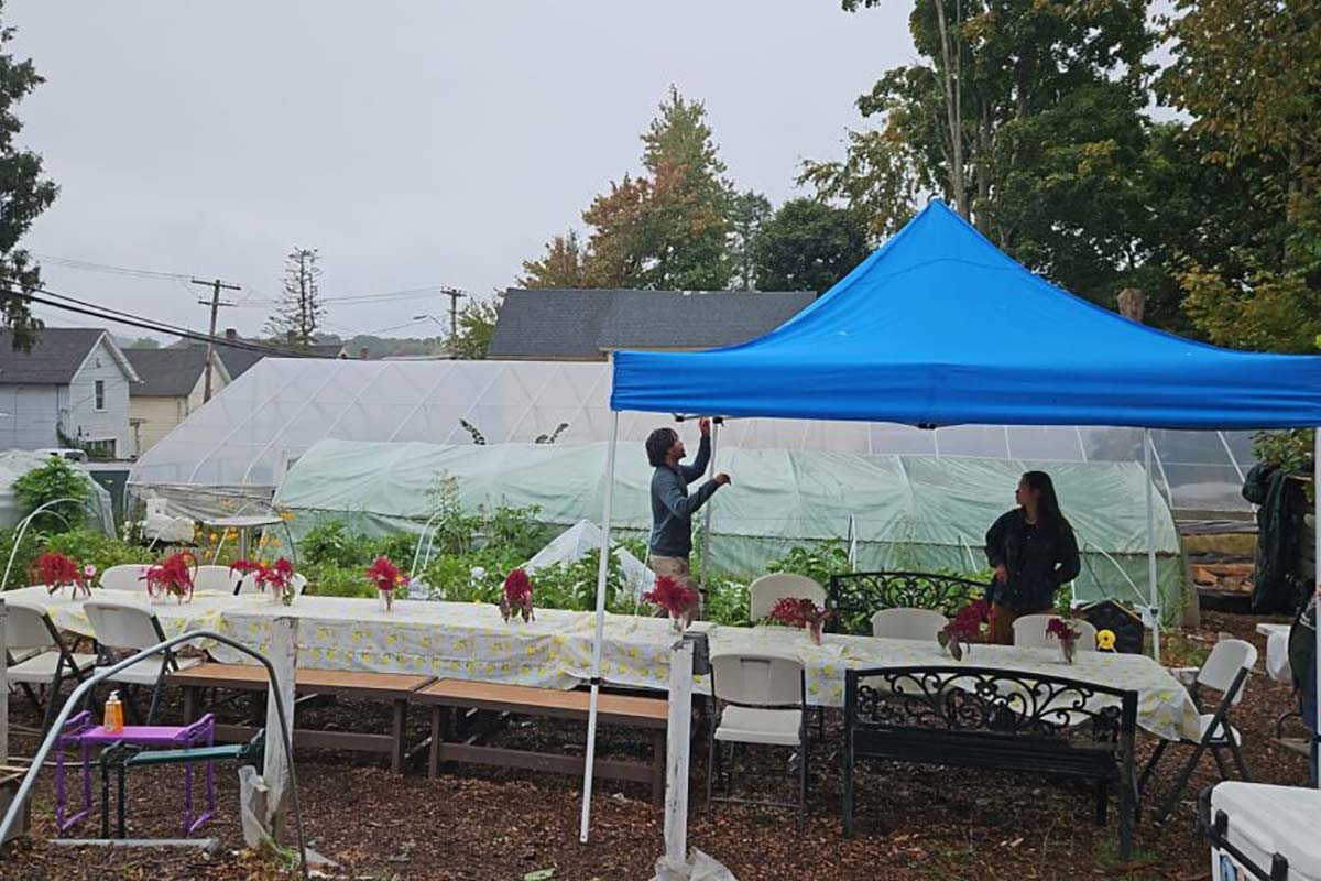 setting up for the event